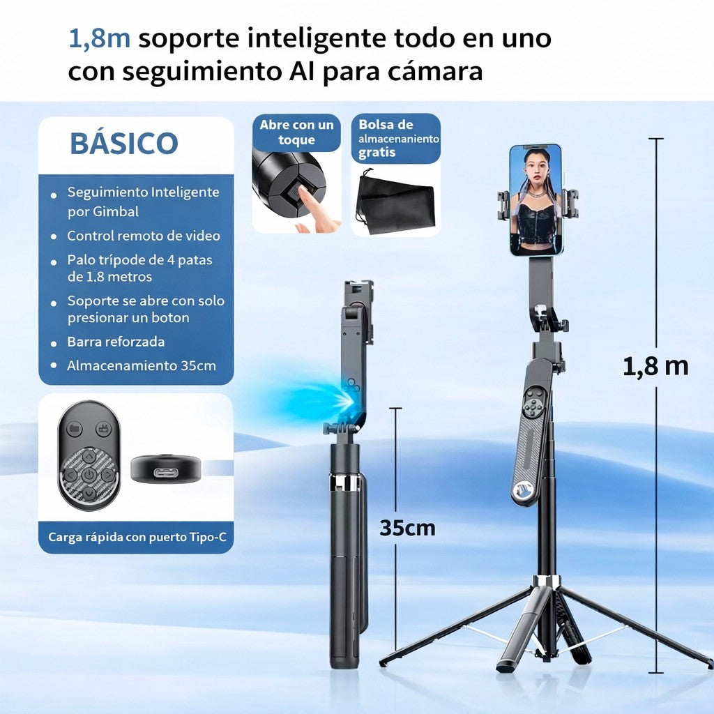 Tripode Inteligente 360° con IA Q515TK ( Incluye luz )
