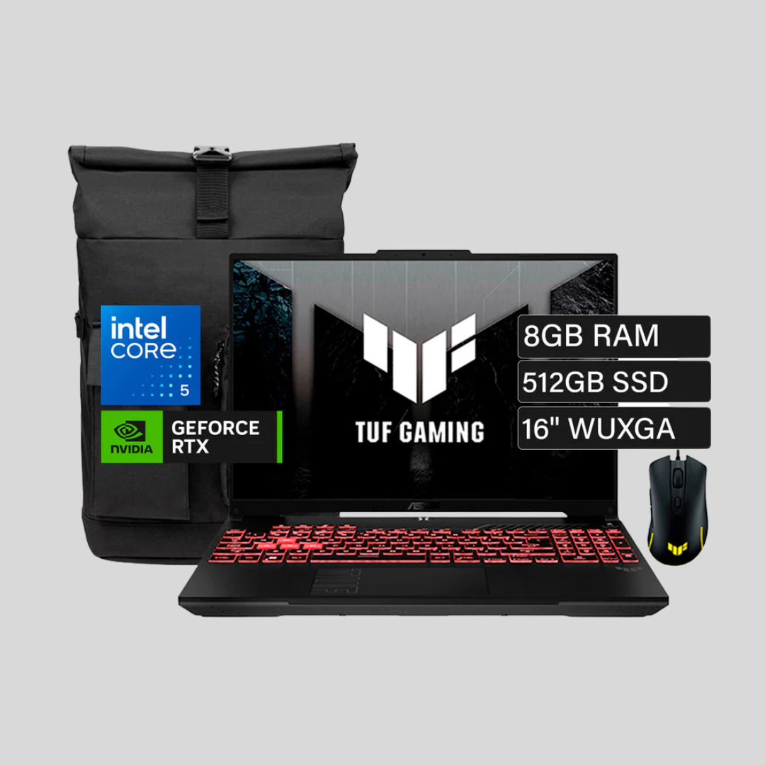 ASUS TUF GAMING F16 CORE I5 RTX 3050 8GB DDR5 5600Mhz 512GB SSD 16 WUXGA IPS