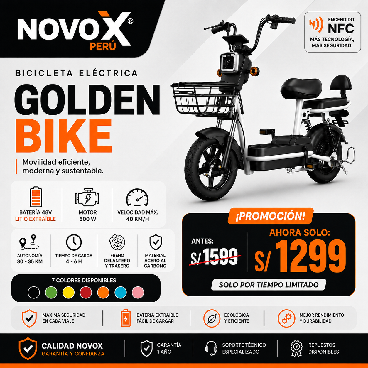 Bicimoto Eléctrica Golden Bike 500w Litio Extraíble